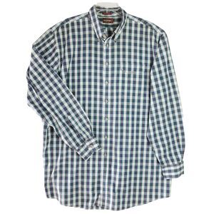 Nordstrom Men's XXL Tall Green Purple White Plaid Button Up Shirt Long Sleeve